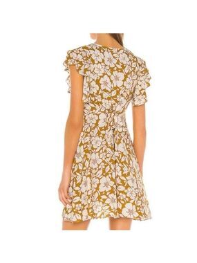 Women's Tularosa Floral Print Mini Dress Size M Gold White